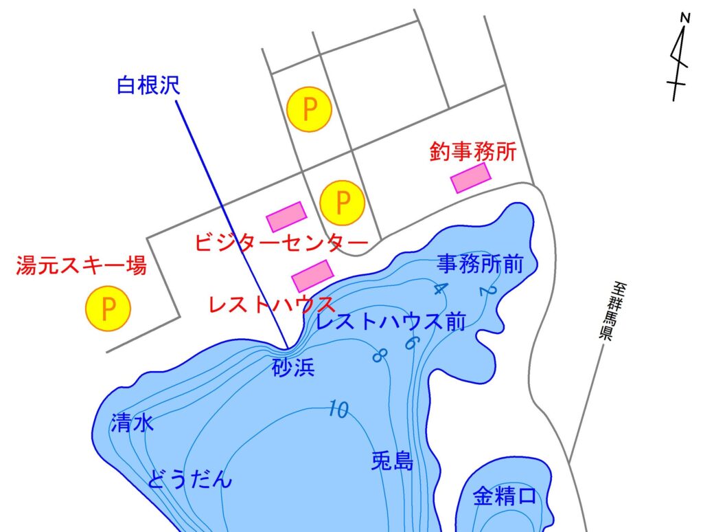 湯ノ湖の駐車場案内